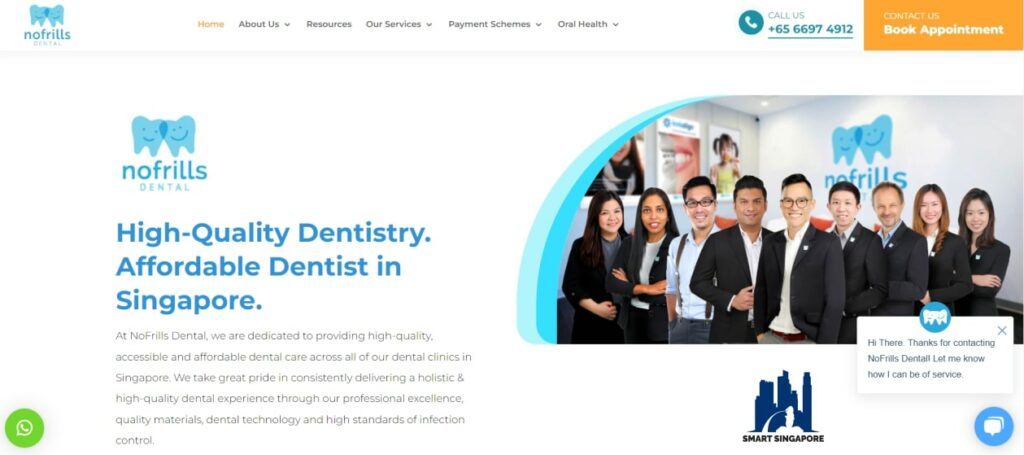 NoFrills Dental Homepage