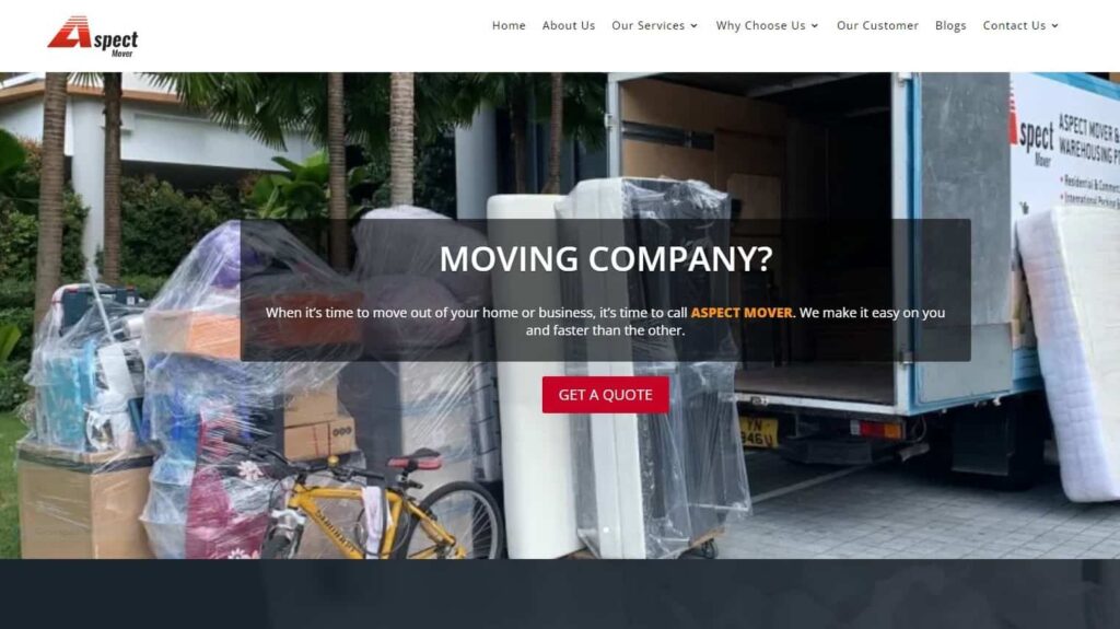 Aspect Mover Singapore Homepage