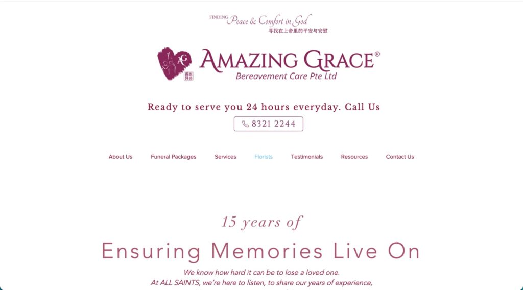 Amazing Grace Bereavement Care Homepage