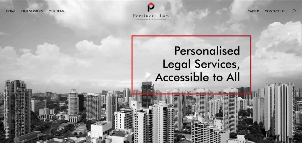 Pertinent Law LLP' Homepage