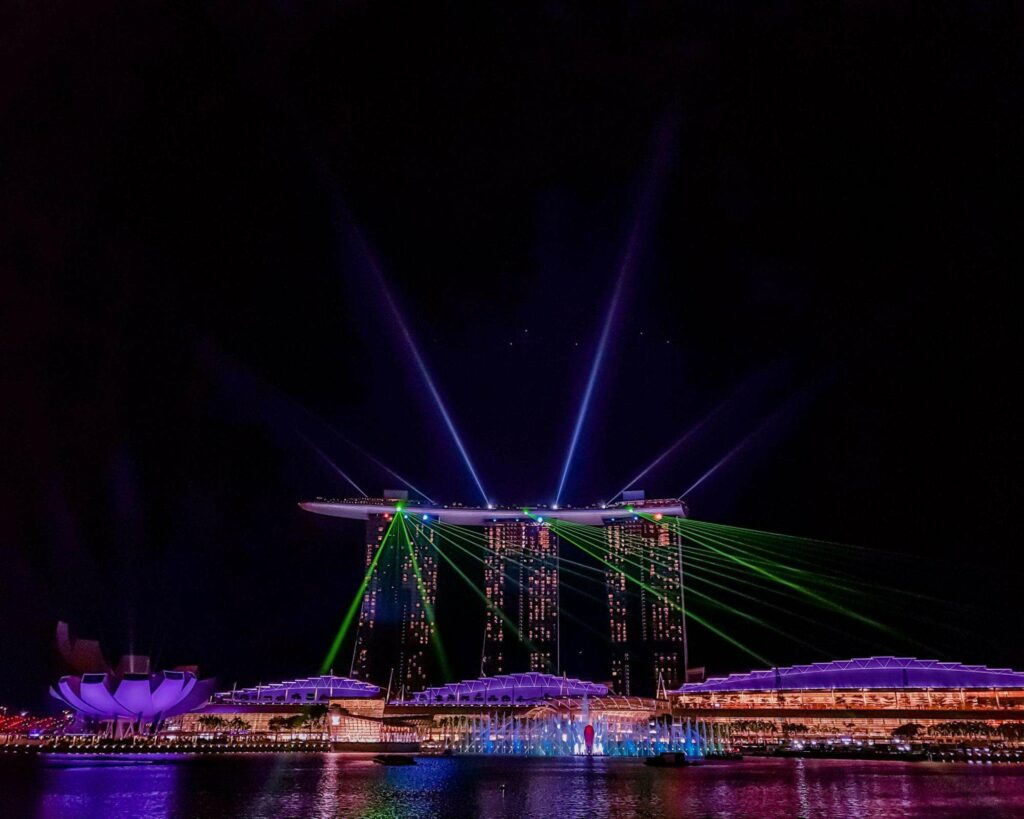 How long is the Marina Bay light show