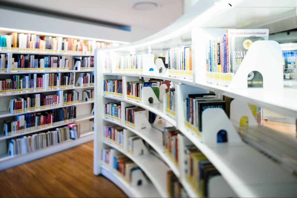 Sneak in a quiet break in the library at Orchard Gateway