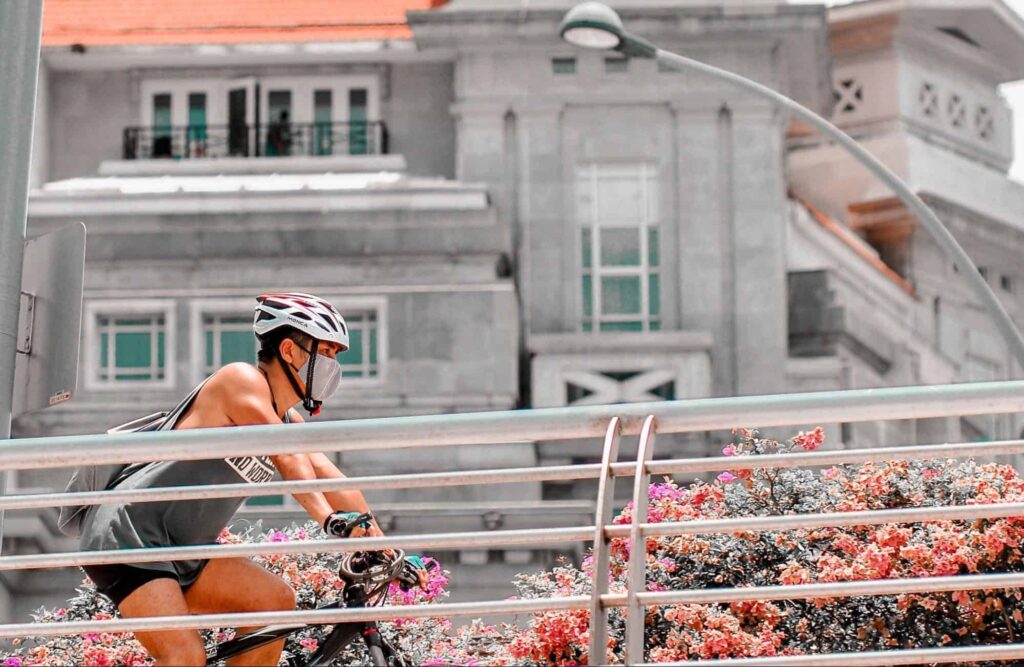 Is it a law to wear a helmet while cycling in Singapore