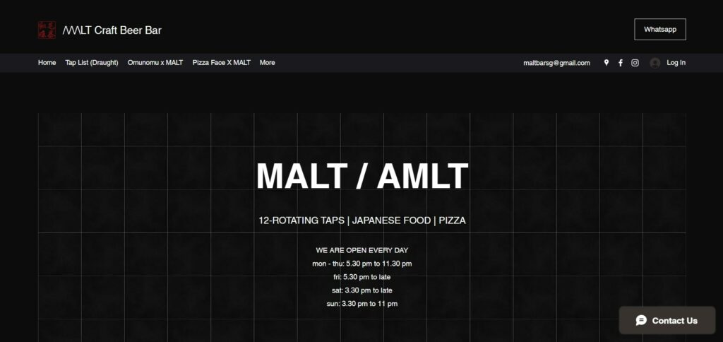 MALT Craft Beer Bar's Homepage