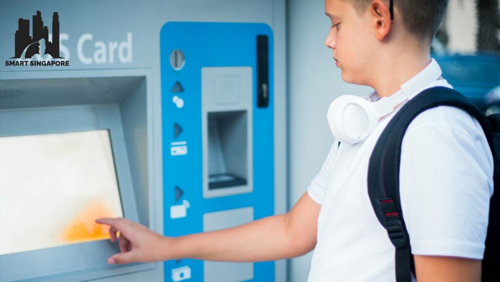 man getting a ticket in a machine